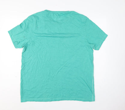 Marks Spencer Men’s XL Green Newport Beach Graphic Cotton T-Shirt NWT