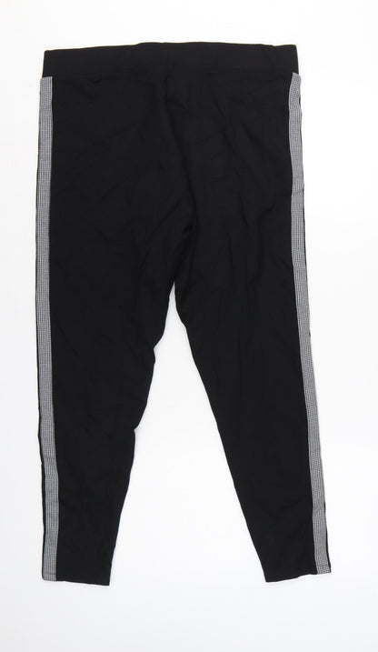 Marks & Spencer Women Black Mix UK 18 Short Side Stripe Leggings