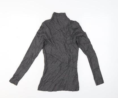 Lipsy London Women’s Grey Ribbed Roll Neck Slim Jumper UK 8
