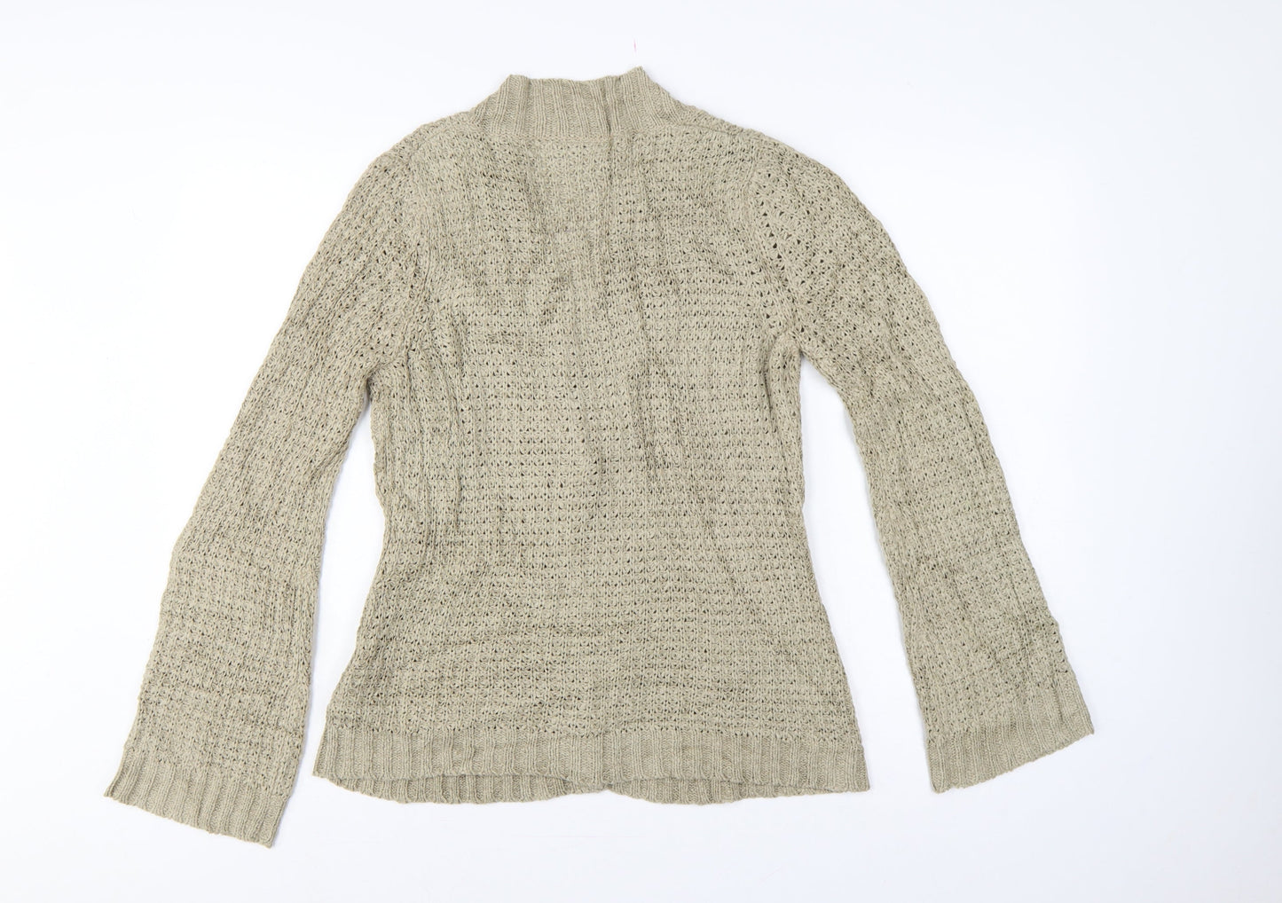 Bhs Women’s Beige UK 10 Chunky Knit Shawl Collar Button Cardigan