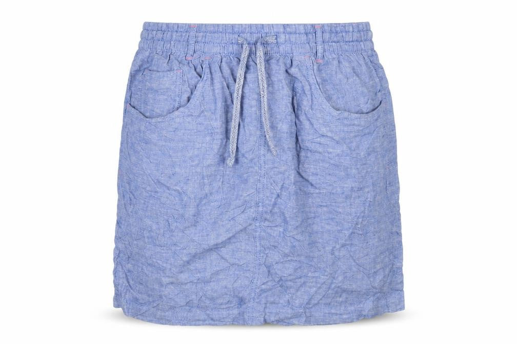 Marks & Spencer Women Blue UK 14 Linen Lyocell Drawstring Knee Length Skirt