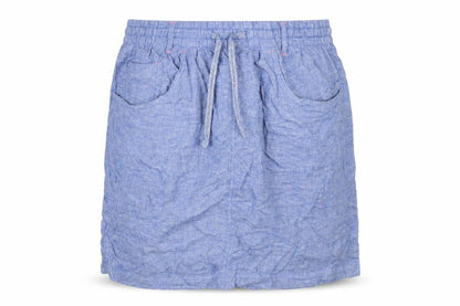 Marks & Spencer Women Blue UK 14 Linen Lyocell Drawstring Knee Length Skirt