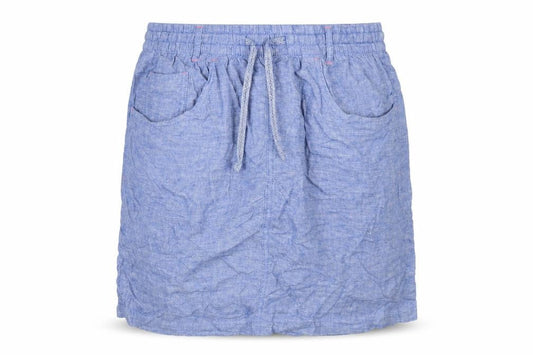 M&S Women Blue UK 14 Linen Lyocell Drawstring Knee Length Skirt