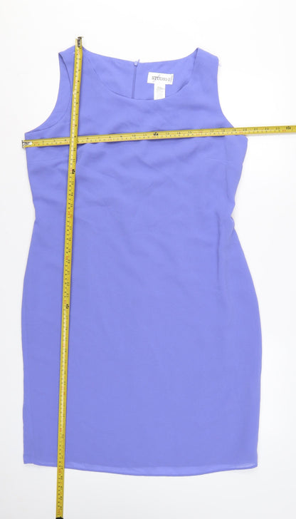 Studio I Women’s Purple Size 12 Sleeveless Sheath Knee Length Dress