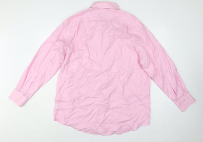 Charles Tyrwhitt Men's Pink 17 Classic Fit Non-Iron Cotton Dress Shirt