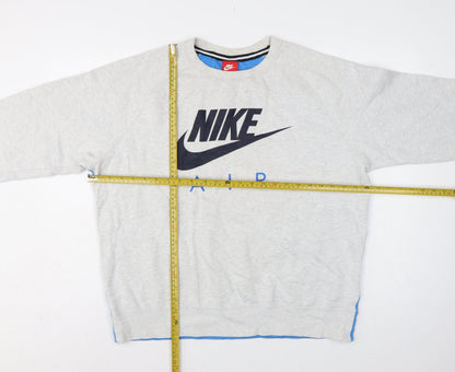 Nike Men’s Grey Blue Air Logo Graphic Pullover Sweatshirt L