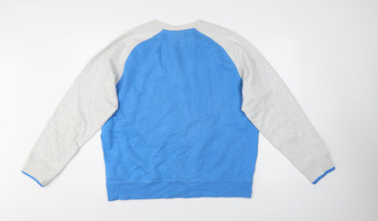 Nike Men’s Grey Blue Air Logo Graphic Pullover Sweatshirt L