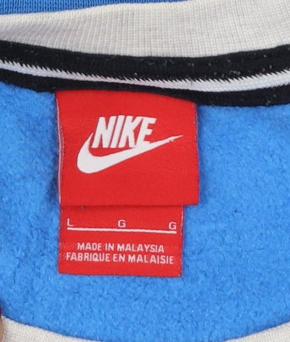 Nike Men’s Grey Blue Air Logo Graphic Pullover Sweatshirt L
