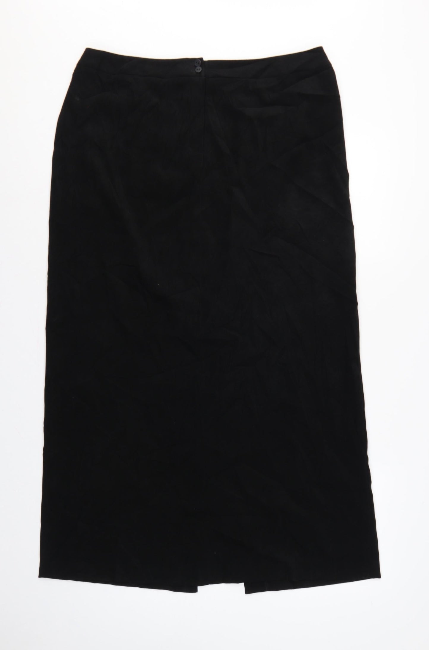 Wallis Women’s Black Size 16 Long Pencil Skirt Button Front Slit
