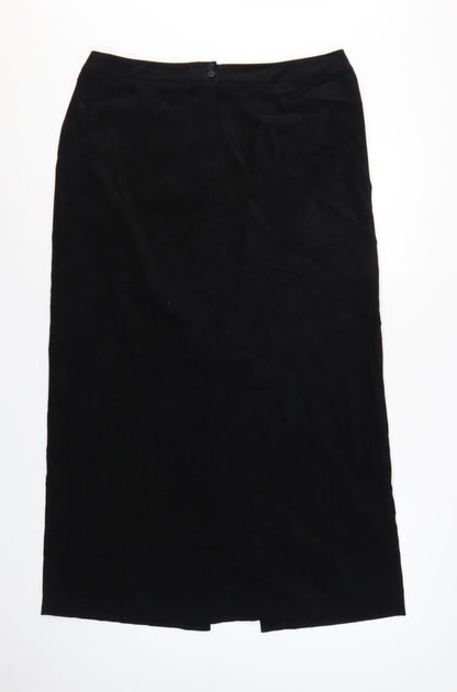 Wallis Women’s Black Size 16 Long Pencil Skirt Button Front Slit