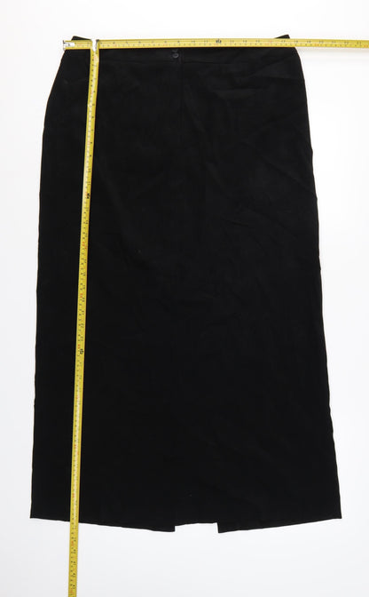 Wallis Women’s Black Size 16 Long Pencil Skirt Button Front Slit