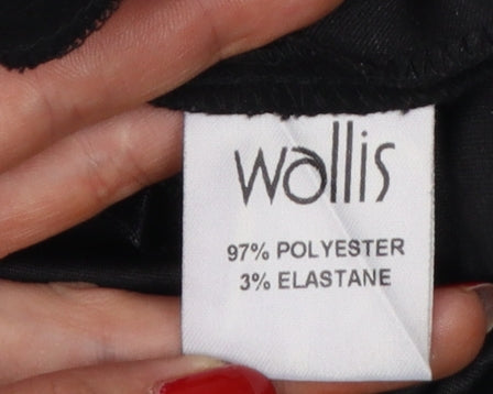 Wallis Women’s Black Size 16 Long Pencil Skirt Button Front Slit