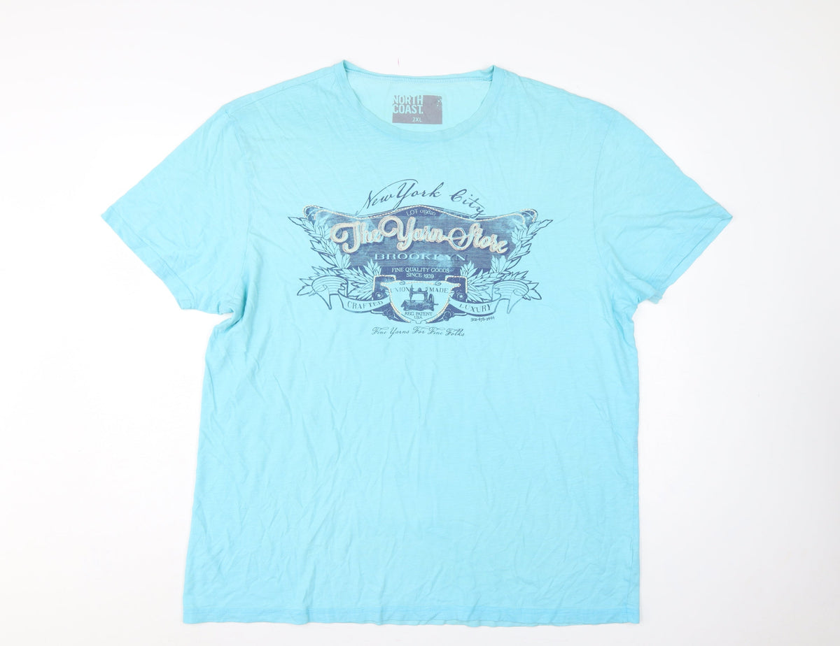 North Coast Men’s Blue 2XL New York City Graphic Print T-Shirt