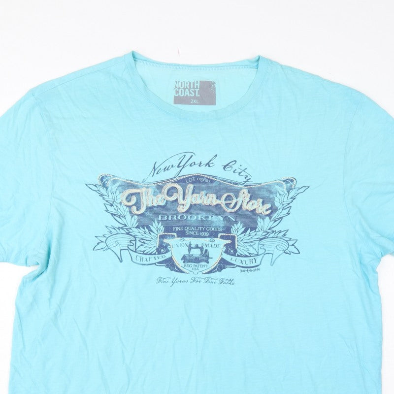 North Coast Men’s Blue 2XL New York City Graphic Print T-Shirt