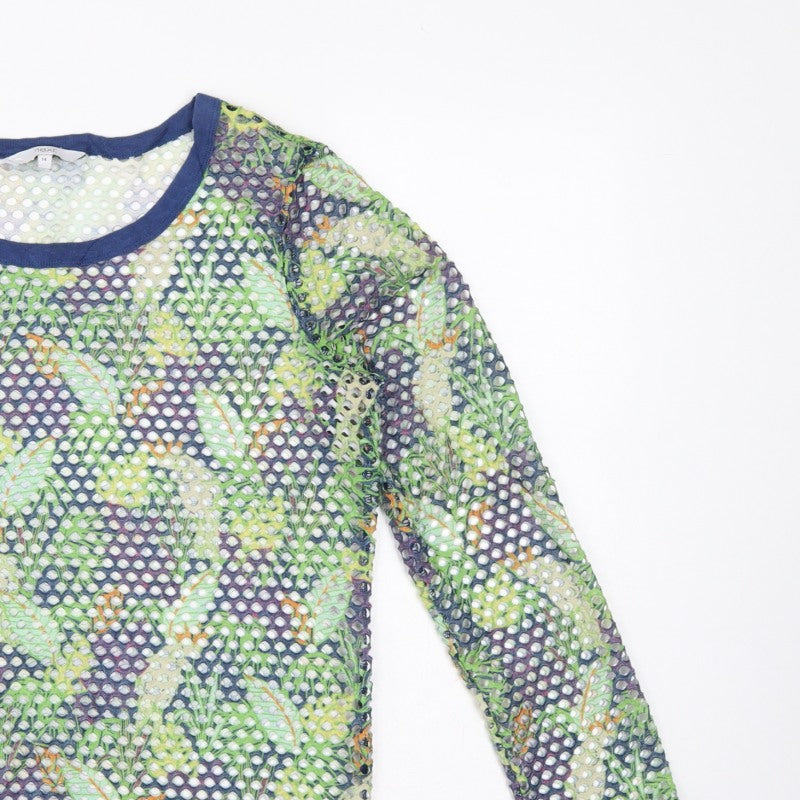 Next Women’s Multicoloured Size 14 Mesh Crochet Long Sleeve T-Shirt