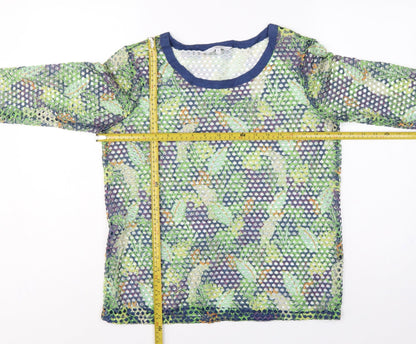Next Women’s Multicoloured Size 14 Mesh Crochet Long Sleeve T-Shirt