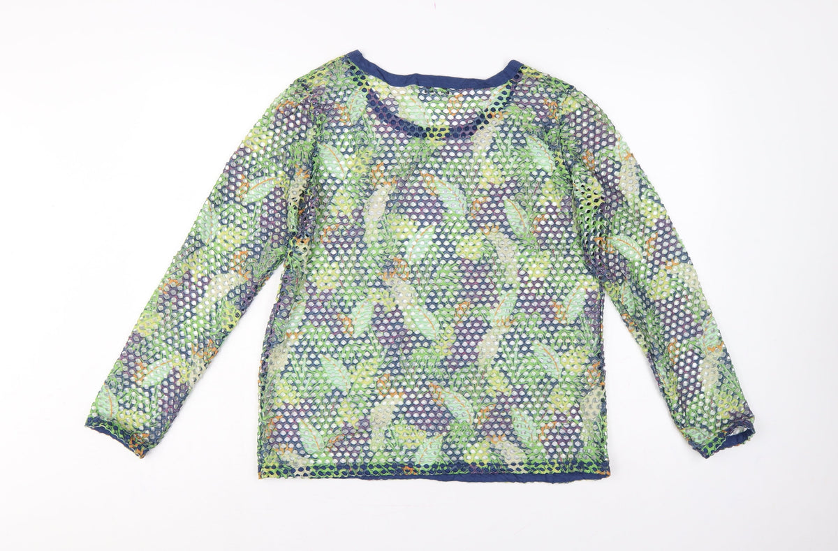 Next Women’s Multicoloured Size 14 Mesh Crochet Long Sleeve T-Shirt