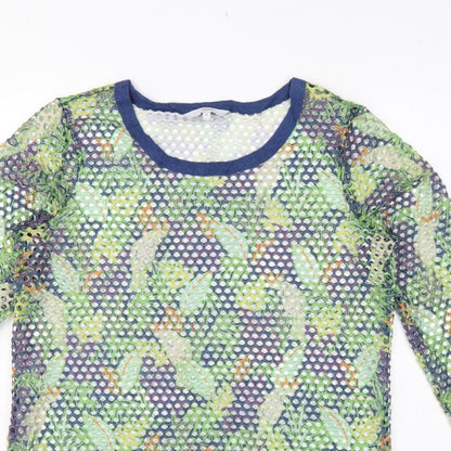 Next Women’s Multicoloured Size 14 Mesh Crochet Long Sleeve T-Shirt