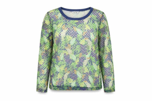 Next Women’s Multicoloured Size 14 Mesh Crochet Long Sleeve T-Shirt