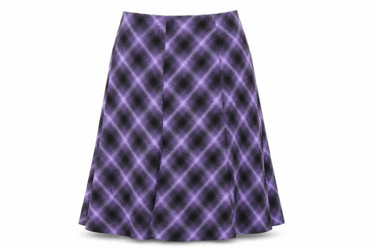 Honor Millburn Women Purple Geometric Flare Knee Length Skirt UK 16
