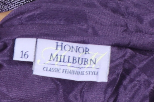 Honor Millburn Women Purple Geometric Flare Knee Length Skirt UK 16
