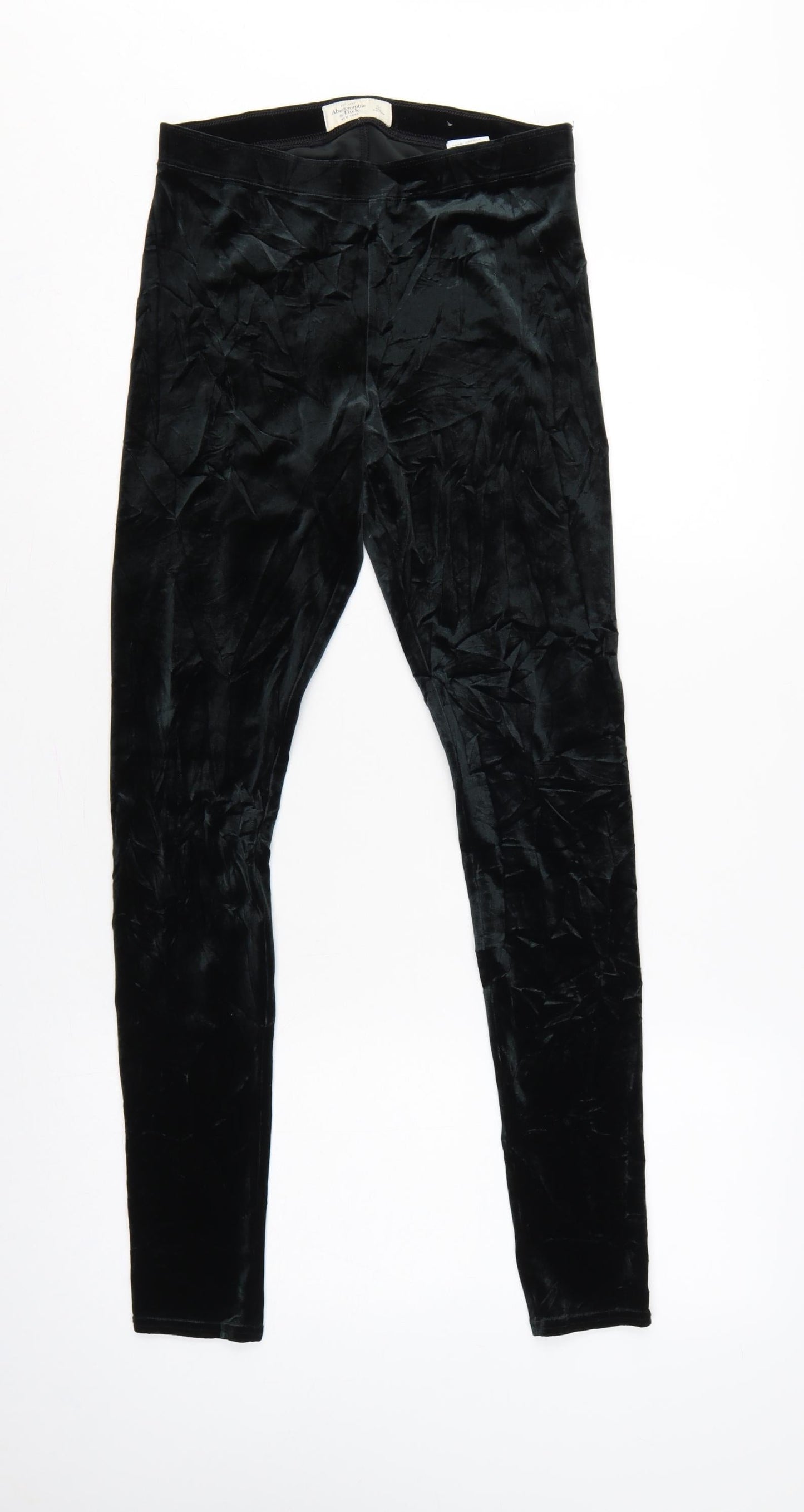 Abercrombie & Fitch Women Black S Velvet Stretch Leggings