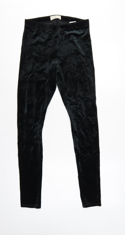 Abercrombie & Fitch Women Black S Velvet Stretch Leggings