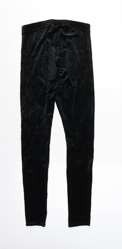 Abercrombie & Fitch Women Black S Velvet Stretch Leggings