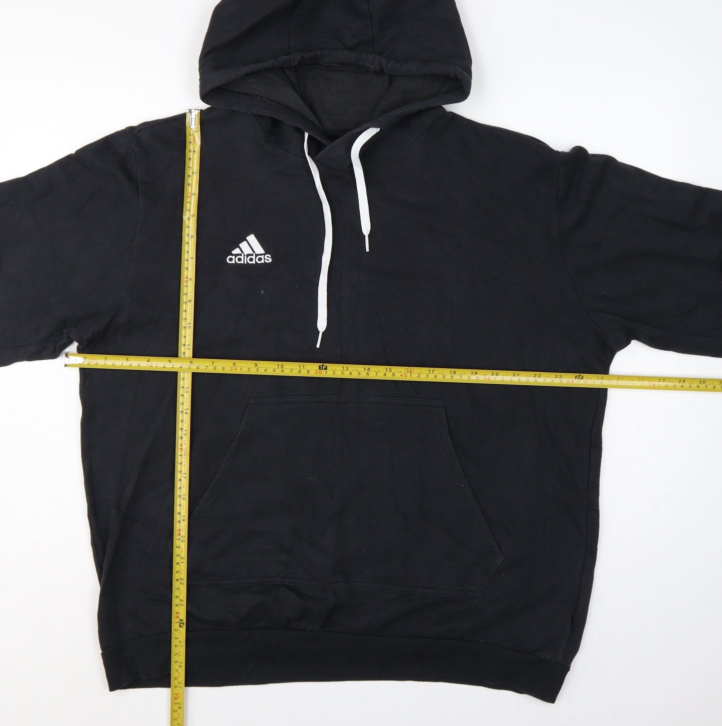 Adidas Men’s Black XL Pullover Hoodie Logo Fleece Kangaroo Pocket