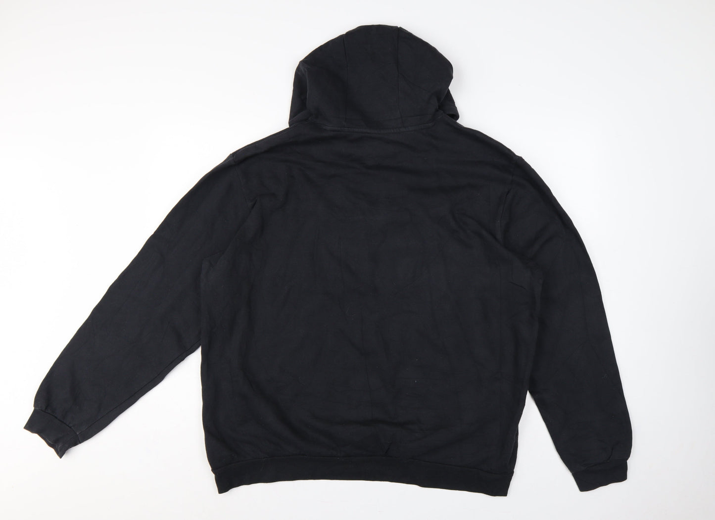 Adidas Men’s Black XL Pullover Hoodie Logo Fleece Kangaroo Pocket