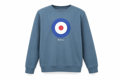 Front view of Ben Sherman boys’ blue 10-11 years pullover sweatshirt logo graphic