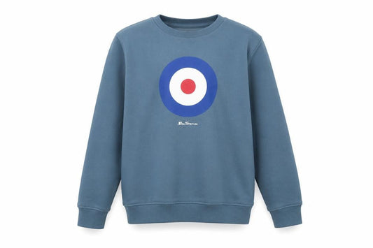 Front view of Ben Sherman boys’ blue 10-11 years pullover sweatshirt logo graphic
