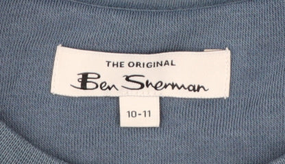 Ben Sherman Boys Blue 10-11 Years Pullover Sweatshirt Logo Graphic