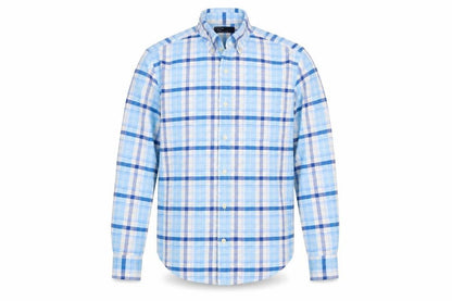 GAP Mens Blue Check Button Down Long Sleeve Cotton Shirt XS