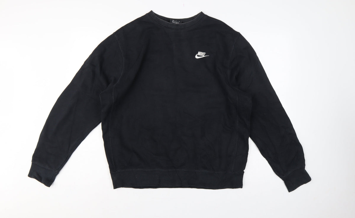 Nike Men’s Black M Crew Neck Pullover Sweatshirt Logo Sports