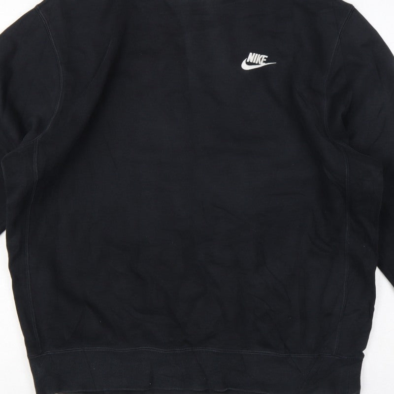Nike Men’s Black M Crew Neck Pullover Sweatshirt Logo Sports