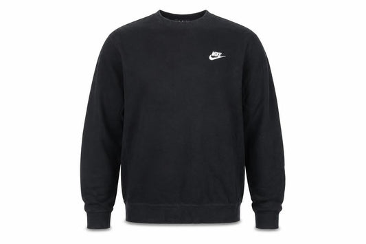 Front view of Nike Men’s Black M Crew Neck Pullover Sweatshirt Logo Sports