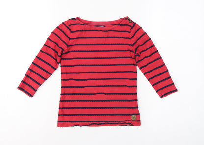 J Jeans Jasper Conran Girls Red Navy Striped Long Sleeve T-Shirt Age 7-8