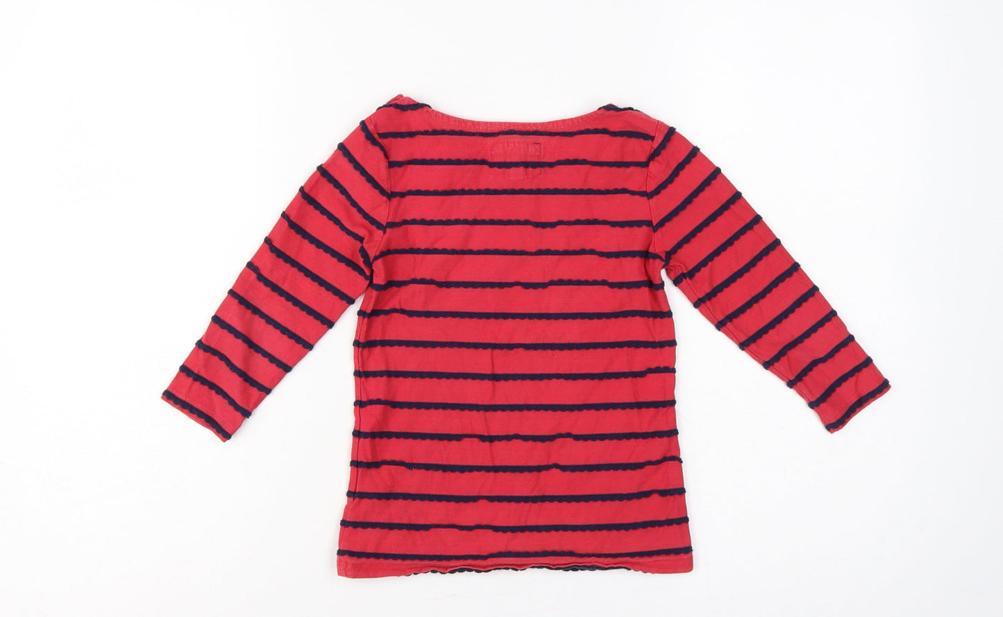 J Jeans Jasper Conran Girls Red Navy Striped Long Sleeve T-Shirt Age 7-8