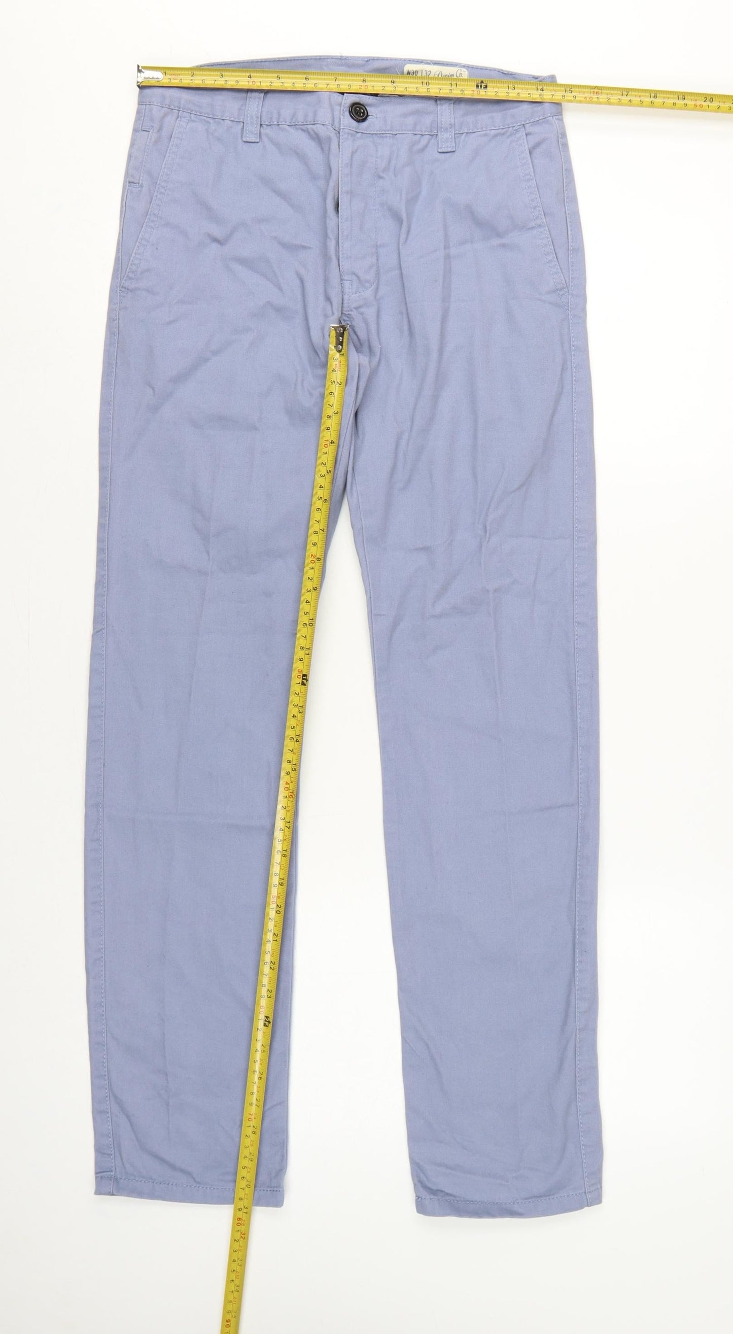 Denim Co. Men's Blue W30 L32 Slim Cotton Chino Trousers