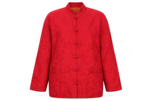 East Women's Red UK 14 Linen Blend Mandarin Collar Frog Fastening Jacket