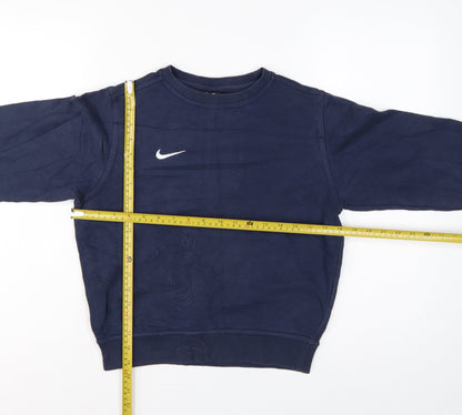 Nike Boys Blue 10-12 Years Pullover Crew Neck Logo Sweatshirt
