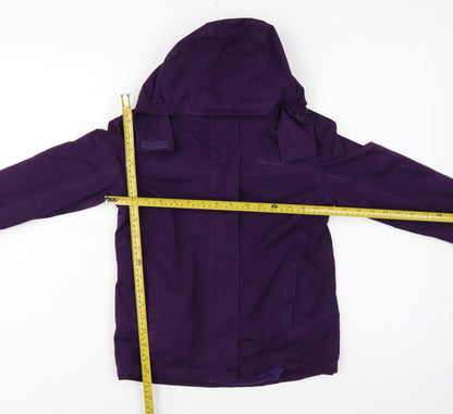 Peter Storm Boys Purple 7-8 Years Hooded Rain Jacket Fleece Lined
