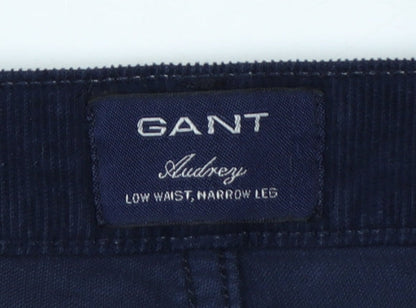 GANT Men’s Blue W32 L32 Audrey Slim Corduroy Low Waist Trousers