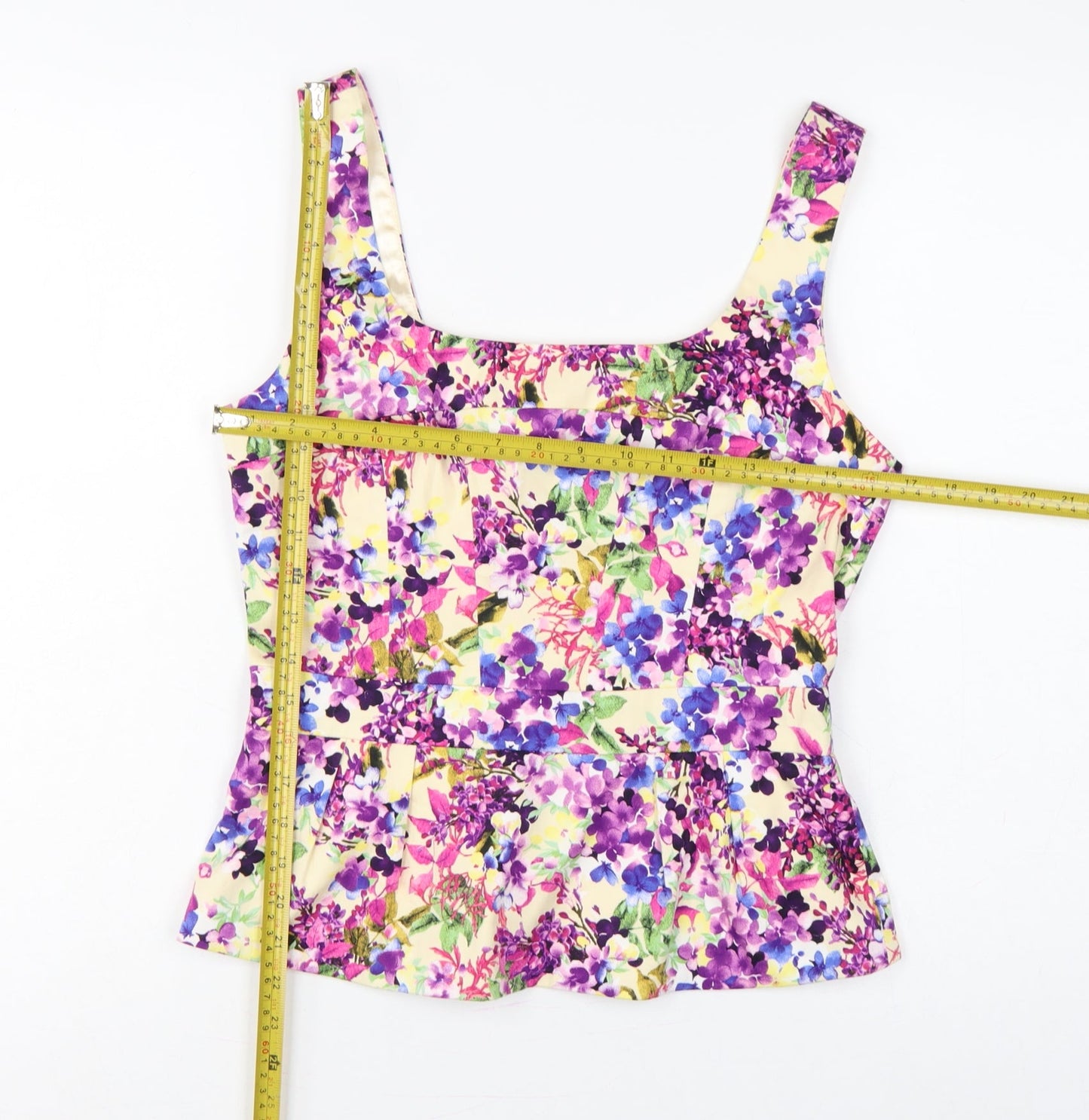 Oasis Women Multicoloured Floral Camisole Tank Top UK 12 Lined