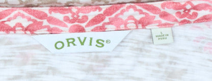 Orvis Women’s Multicoloured Floral Tunic Blouse L 3/4 Sleeve