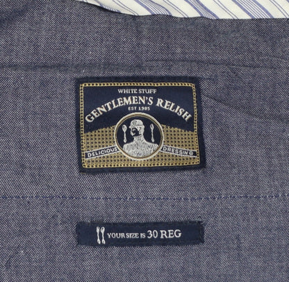 White Stuff Men's Grey Check Cotton Trousers Size 30 Regular Tapered