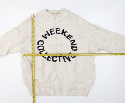 ASOS Design Women Ivory UK 8 Weekend Chunky Knit Pullover Jumper
