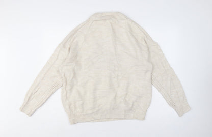 ASOS Design Women Ivory UK 8 Weekend Chunky Knit Pullover Jumper