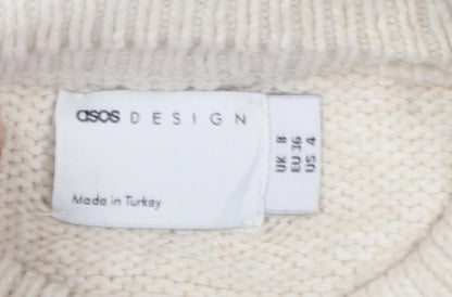ASOS Design Women Ivory UK 8 Weekend Chunky Knit Pullover Jumper